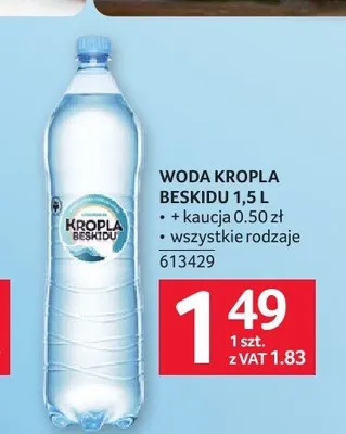 Woda źródlana Kropla Beskidu promocja w Selgros