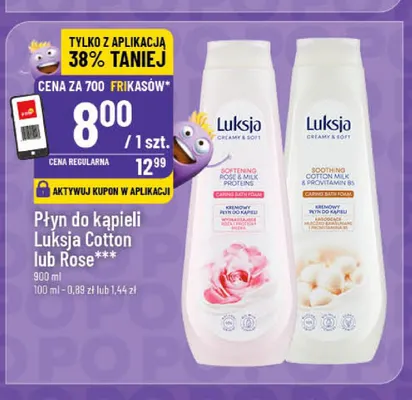 Płyn do kąpieli Luksja Cotton promocja w POLOmarket
