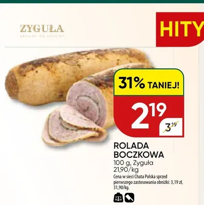 Rolada boczkowa promocja w Chata Polska