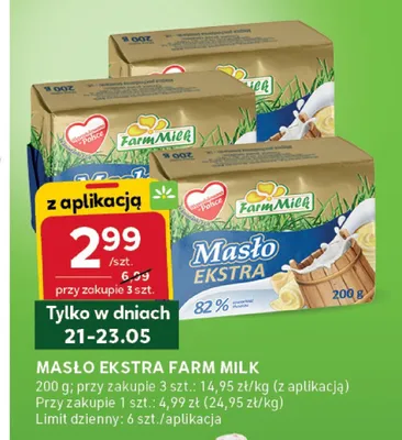 Masło ekstra Farm Milk promocja w Stokrotka