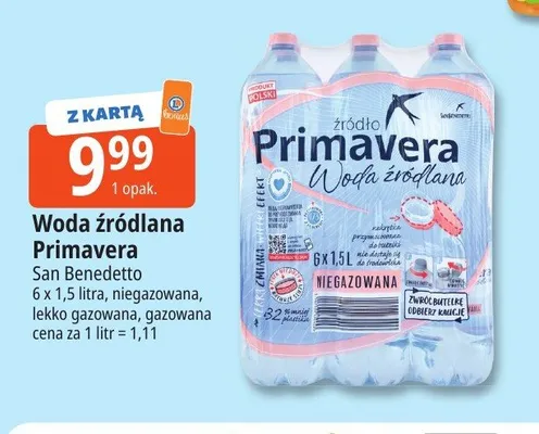 Woda źródlana Primavera niegazowana 6-pak promocja w Leclerc