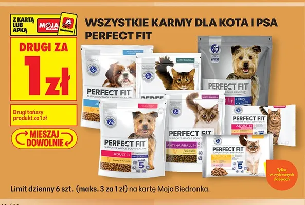Karmy dla kota i psa Perfect Fit promocja w Biedronka