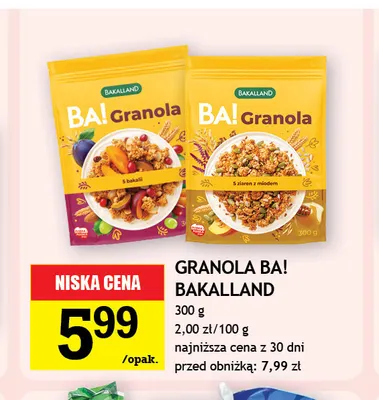 Granola 5 bakalii BA! Bakalland promocja w Gram Market