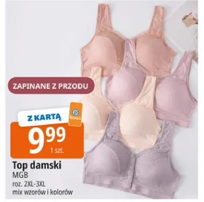 Top damski zapinany z przodu MGB roz. 2XL-3XL promocja w Leclerc