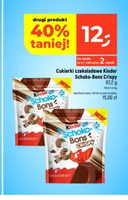 Cukierki czekoladowe Kinder Schoko-Bons Crispy promocja w Dealz