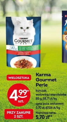 Karma Gourmet Perle kurczak, wołowina i marchewka promocja w Żabka