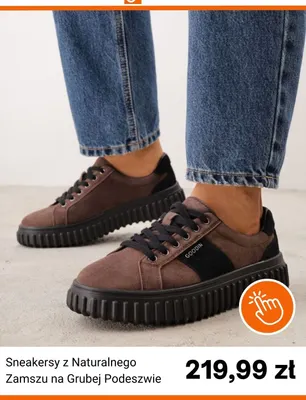 Sneakersy z naturalnego zamszu na grubej podeszwie Goodin promocja w Born2be