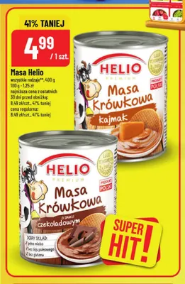 Masa krówkowa o smaku czekoladowym Helio promocja w POLOmarket