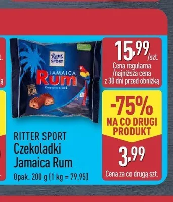 Czekoladki Ritter Sport Jamaica Rum promocja w Aldi