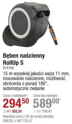 Bęben naścienny Gardena RollUp S promocja w Selgros