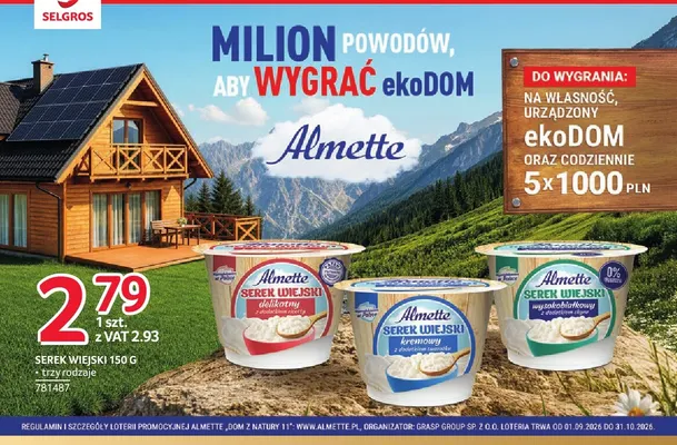 Serek wiejski delikatny Almette promocja w Selgros