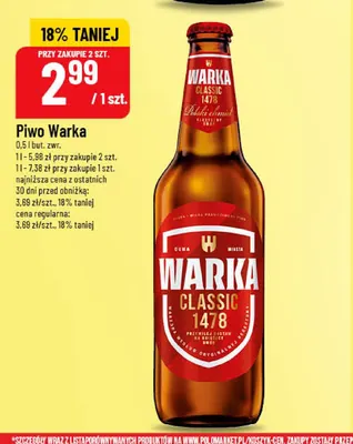 Piwo Warka promocja w POLOmarket