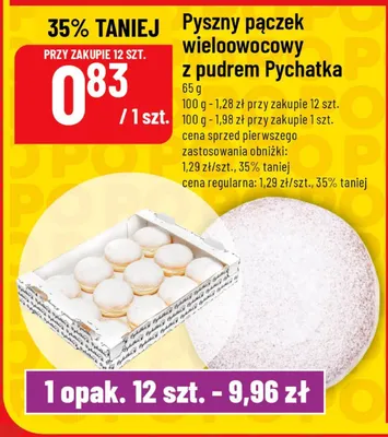Pyszny pączek wieloowocowy z pudrem promocja w POLOmarket