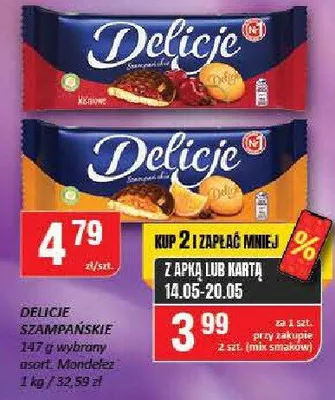 Herbatniki Delicje Szampańskie wiśniowe Mondelez promocja w Chorten