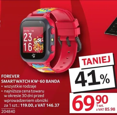 Smartwatch FOREVER SMARTWATCH KW-60 BANDA promocja w Selgros