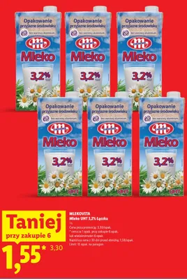 Mleko UHT Łączka Mlekovita 3,2% promocja w Lidl