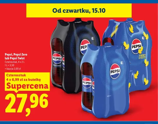 Napój gazowany Pepsi Zero 4-pak promocja w Lidl