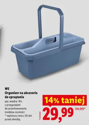Organizer na akcesoria do sprzątania z przegrodami W5 18l promocja w Lidl
