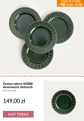 Zestaw talerzy Kobbi deserowych zielonych 21,5 cm 4 szt. promocja w Homla