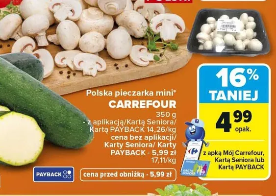 Pieczarka mini polska Carrefour promocja w Carrefour Market