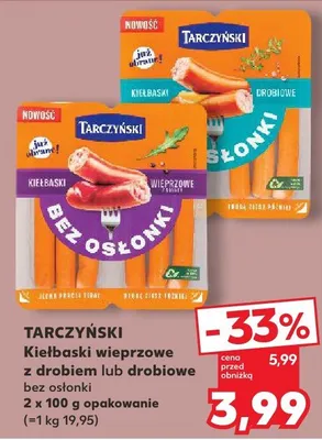 Kiełbaski wieprzowe z drobiem lub drobiowe promocja w Kaufland