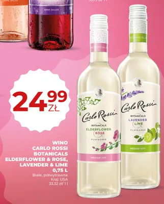 Wino Carlo Rossi Botanicals Elderflower & Rose promocja w Duży Ben