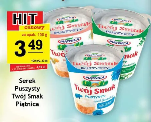Serek puszysty Twój Smak Piątnica naturalny promocja w Gram Market