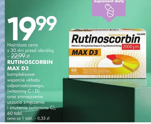 Suplement diety Rutinoscorbin MAX D3 promocja w Super-Pharm