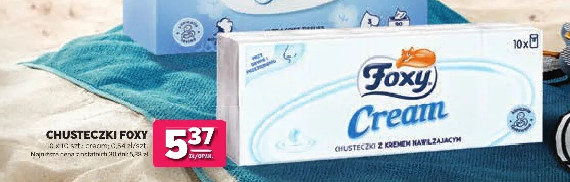 Chusteczki higieniczne Foxy Cream 10-pak promocja w Stokrotka