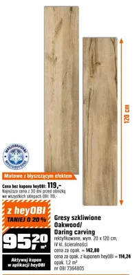 Gresy szkliwione Oakwood/Daring carving promocja w OBI