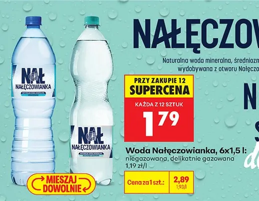 Woda Nałęczowianka delikatnie gazowana promocja w Biedronka