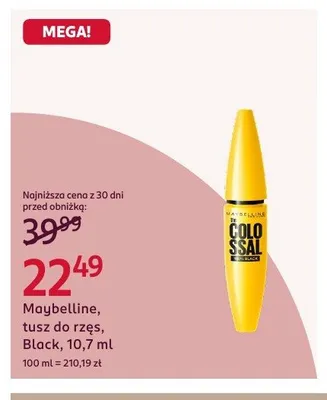 Tusz do rzęs Maybelline colossal big shot promocja w Rossmann