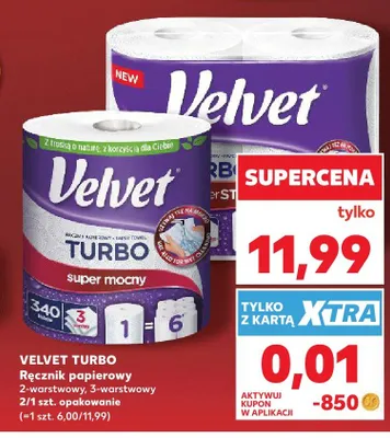 Ręcznik papierowy Velvet Turbo 3-warstwowy promocja w Kaufland