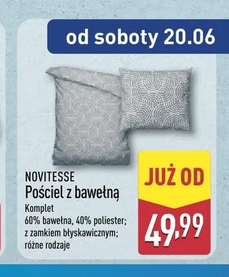 Pościel z bawełny NOVITESSE promocja w Aldi