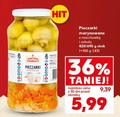 Pieczarki marynowane z marchewką i cebulą promocja w Kaufland