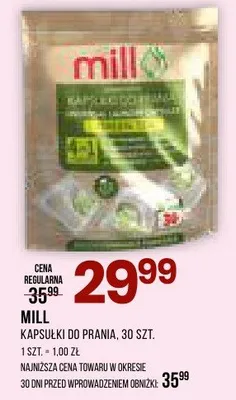 Kapsułki do prania Mill promocja w Drogerie Natura