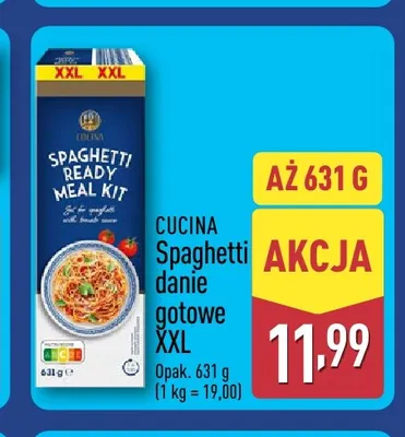 Danie gotowe spaghetti XXL Cucina promocja w Aldi