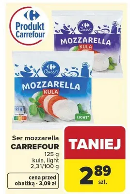 Ser mozzarella light kula Carrefour promocja w Carrefour Market