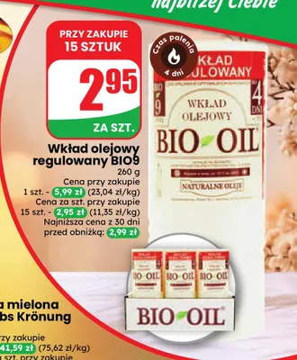 Wkład olejowy regulowany BIO9 Bio Oil promocja w Dino