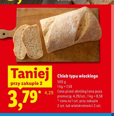 Chleb typu włoskiego promocja w Lidl