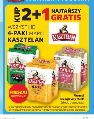 Piwo Kasztelan Niepasteryzowane 4-pak promocja w Kaufland