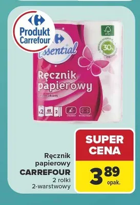 Ręcznik papierowy Carrefour 2-pak promocja w Carrefour