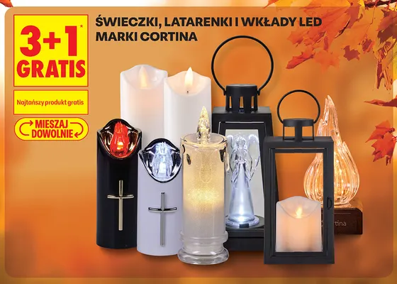 Świeczki, latarenki i wkłady LED Cortina promocja w Biedronka