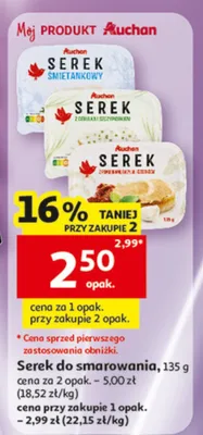 Serek do smarowania śmietankowy Auchan promocja w Auchan