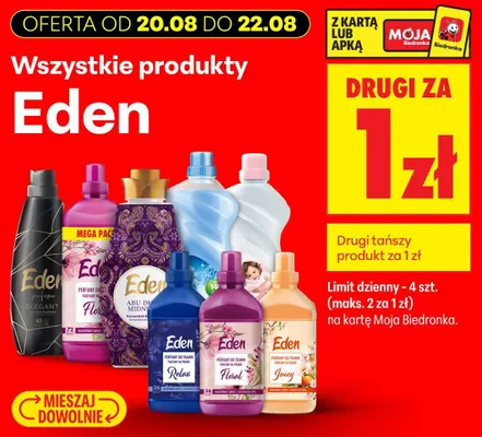 Koncentrat do płukania tkanin Eden Sensitive promocja w Biedronka