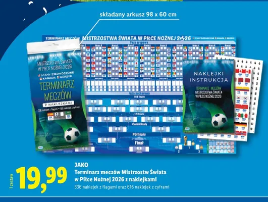 Terminarz meczów Mistrzostw Świata w Piłce Nożnej 2026 z naklejkami JAKO promocja w Lidl
