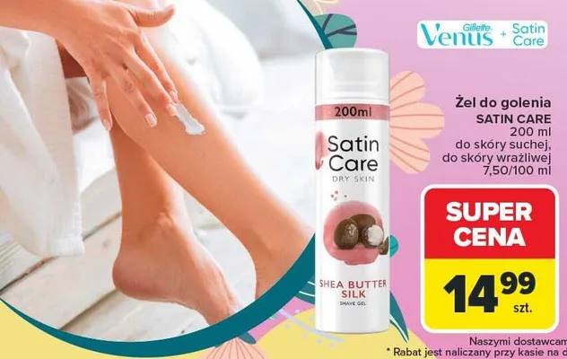 Żel do golenia Satin Care 200ml promocja w Carrefour