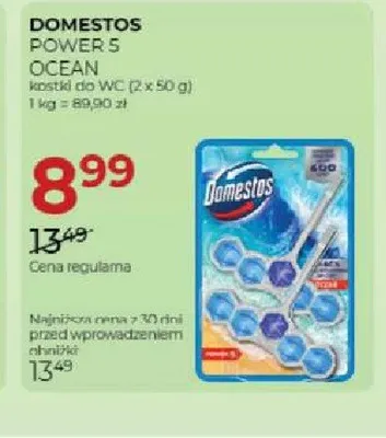 Kostki do WC Domestos Power 5 Ocean 2-pak promocja w Drogerie Jawa