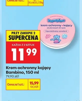 Krem ochronny kojący Bambino promocja w Biedronka