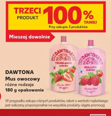 Mus owocowy Dawtona malina jabłko promocja w Kaufland